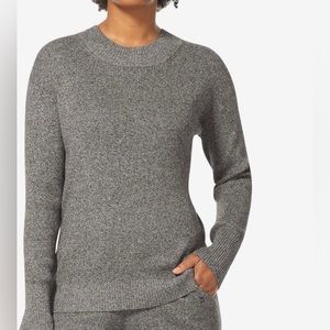Tommy John Lounge Knit Crewneck Sweatshirt - S - Medium Heather Grey - Excellent